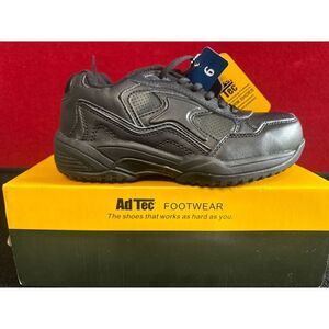 AdTec Genuine Leather Memory Foam Footwear Size‎ 6 Black. steel toe Shoes